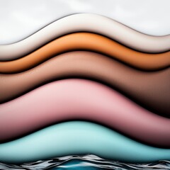 Abstract Wavy Layers  Pastel  Earth Tones  Fluid Design Background