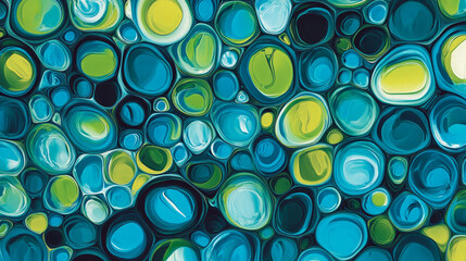 Blue and green bubbles texture