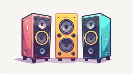Professional Audio Speaker Icon in Cartoon Style