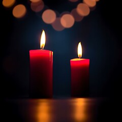 three burning candles