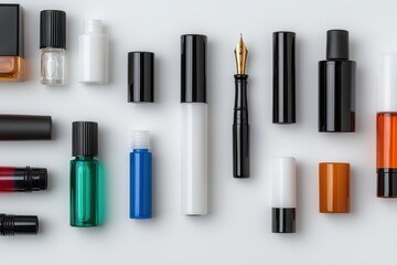 Creative stationery collection modern workspace product showcase minimalist top-down view design inspiration