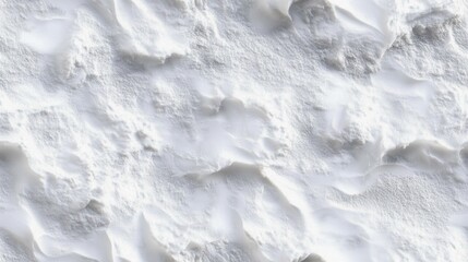 Fresh Snow Texture with Footprints Under Bright Daylight