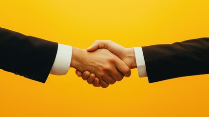 A handshake silhouette on a warm yellow background, symbolizing partnerships