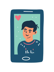 young man in love, digital romance