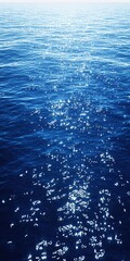 Serene Blue Ocean Water Surface Glistening Sunlit Reflections Peaceful Tranquil Scene