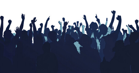 PNG Silhouette cheering crowd concert person.