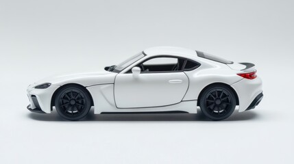 A sleek sports car model isolated on a pure white background