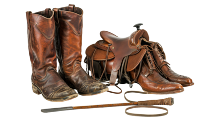 Leather Riding Boots on transparent background.PNG