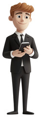 PNG Businessman cartoon character suit.