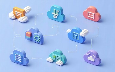 Cloud Computing Network Data Transfer Storage Process Visualization