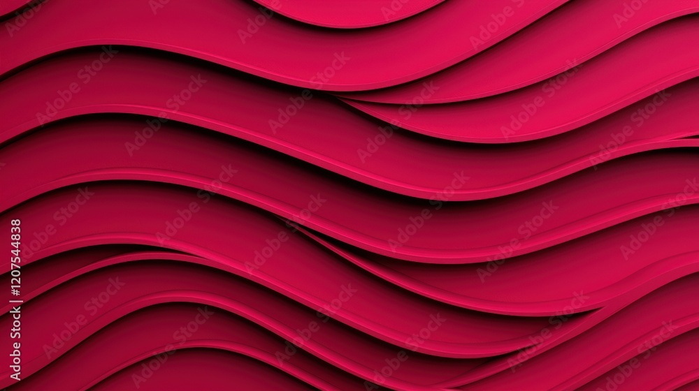 Poster intricate red waves pattern with smooth flowing curves and textures