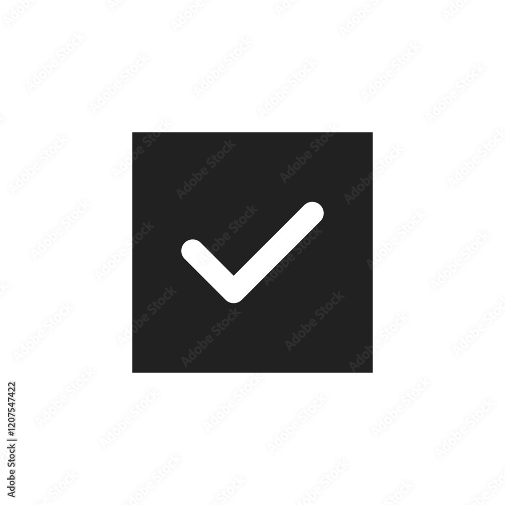 Poster a sleek and modern checkmark vector icon serves as a strong representation of approval and success, 