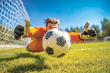 Goalkeeper Diving Save in Soccer