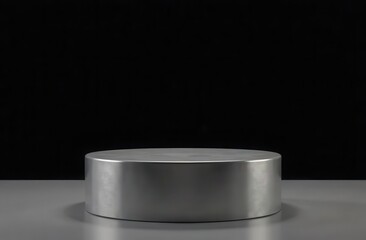 Steel podium on a black background. Ideal for presentations and advertising.