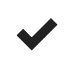 A sleek and elegant black checkmark vector, representing approval, completion, or verification, making it an excellent choice for various digital and print design applications, ideal for branding © AminaDesign