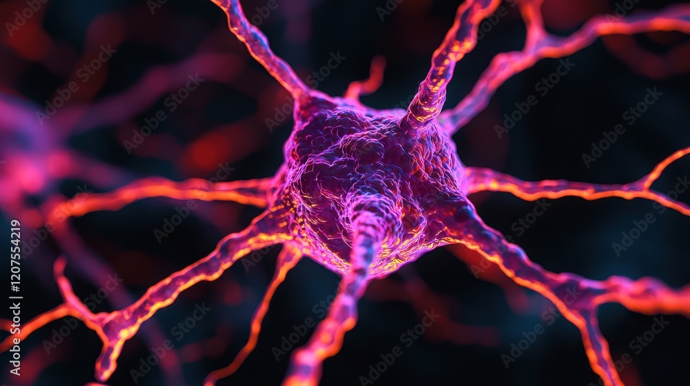 Poster vibrant neural network visualization in colorful abstract design