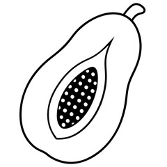 Stylized Papaya Line Drawing
