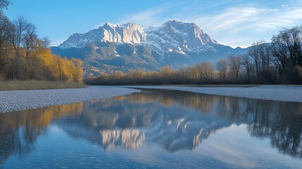 Serene Mountain Reflection
