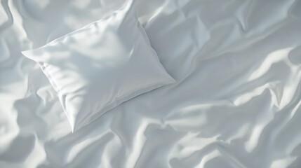 Fototapeta premium Serene White Bedding: A Minimalist Bedroom Scene