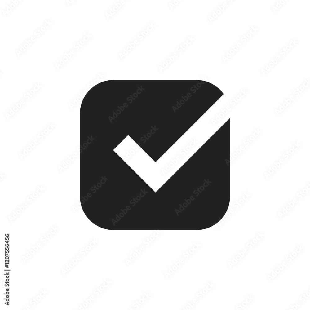 Aufkleber a checkmark icon symbolizes approval and completion, ideal for digital platforms. it conveys positiv