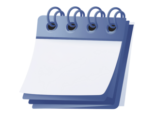 Blue Spiral Notepad with Blank Page for Notes