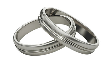 Intertwined Silver Rings with Soft Glow - Transparent PNG for Wedding & Love Designs