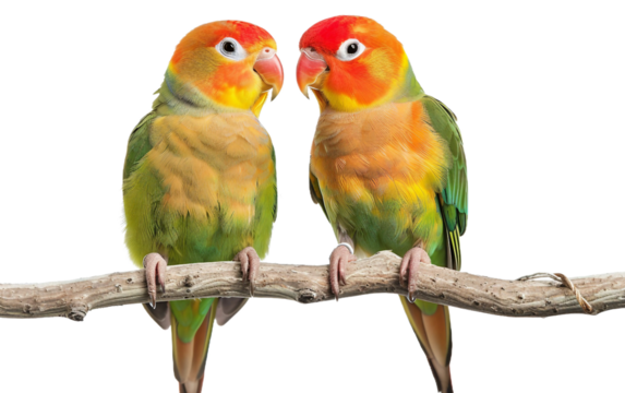 Lovebirds on Branch on transparent background.PNG