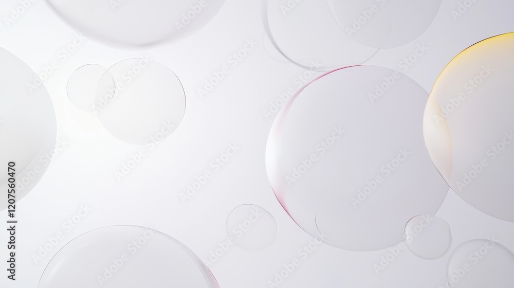 Poster soft glowing orbs create dreamy atmosphere against light background, evoking sense of calm and tranq