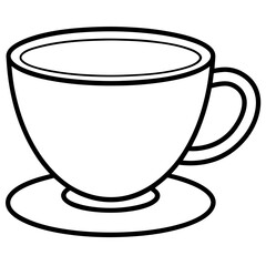 Tea Cup Outline Vector Graphic