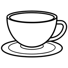 Tea Cup Outline Vector Graphic