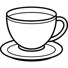 Tea Cup Outline Vector Graphic
