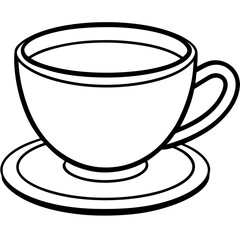 Tea Cup Outline Vector Graphic