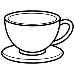 Tea Cup Outline Vector Graphic