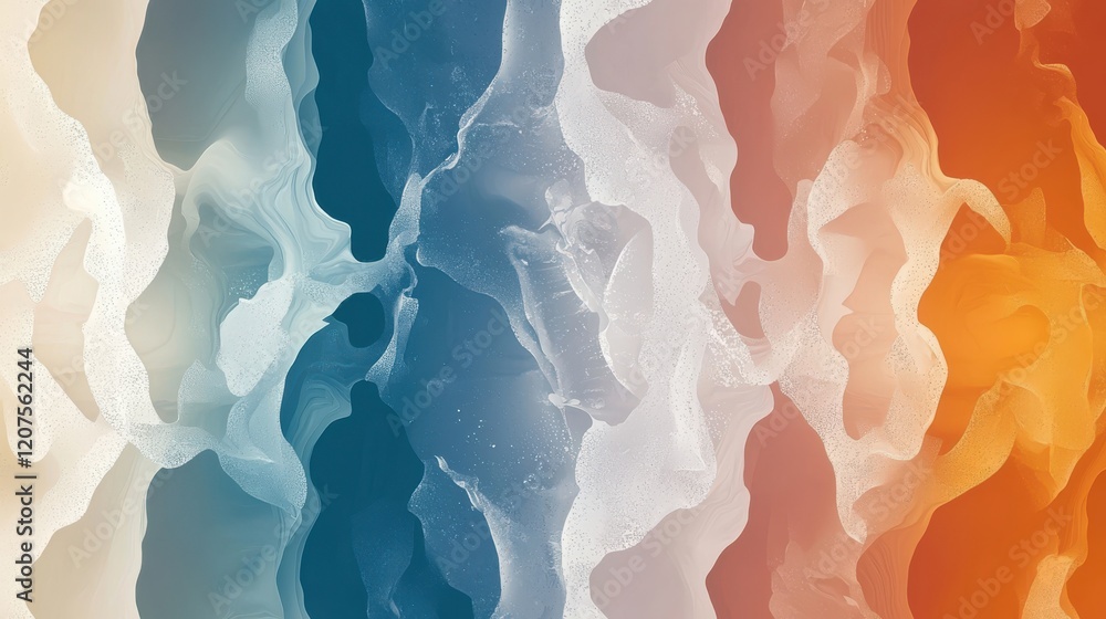 Poster colorful abstract paint background texture with flowing patterns and vibrant hues. this artwork feat