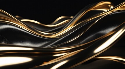 Elegant Black Background with Metallic Gold Accents
