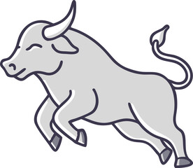 Simple and Friendly Cow Illustration for Versatile Use