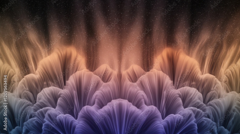 Poster mesmerizing abstract background featuring flowing waves of vibrant colors, creating dreamy and ether