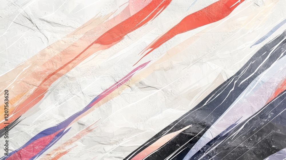 Poster colorful abstract background with textured waves in red, blue, and black. dynamic lines create sense