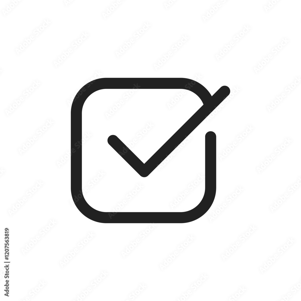 Poster a checkmark icon visually represents approval and the completion of tasks. its contemporary design f