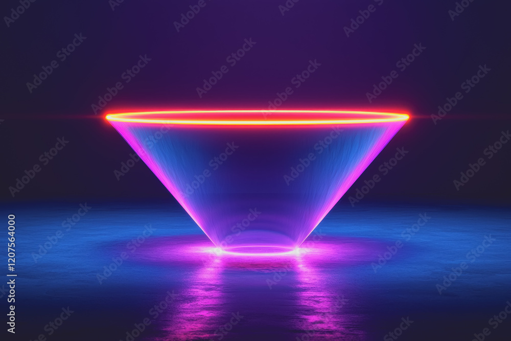 Poster neon light illuminating a dark room creating a vibrant atmosphere and unique visual contrast in a di