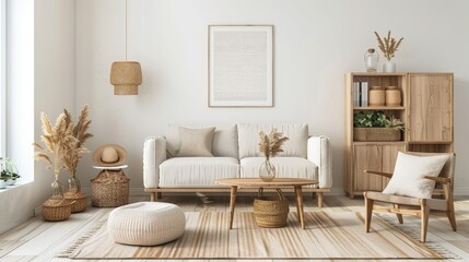 Modern Minimalist Living Room with Neutral Tones