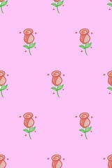 seamless pattern with rose flowers 