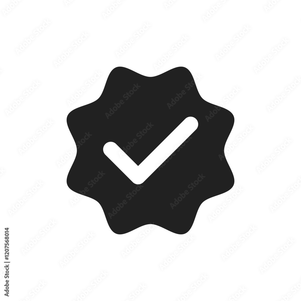 Poster the checkmark icon symbolizes approval and verification, making it ideal for dashboards and validati