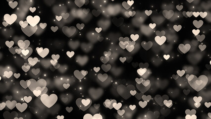 valentines day hearts bokeh lights ,romantic love black and white background  © Hasti