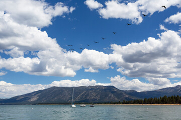 Lake Tahoe high mountain lake in California