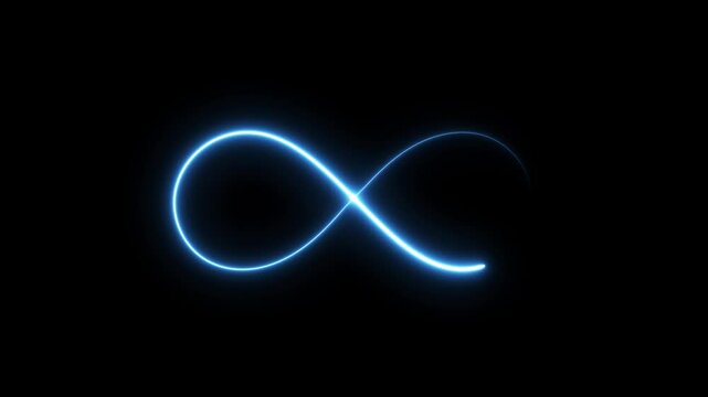 Glowing infinity sign icon animation Isolated on black background