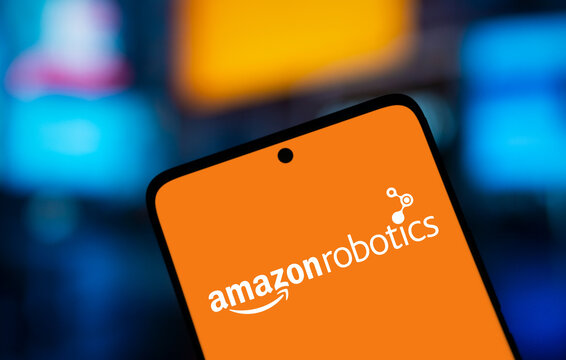 Dhaka, Bangladesh- 20 Jan 2025: amazon robotics logo is displayed on smartphone. Amazon Robotics  is a manufactures mobile robotic fulfillment systems.