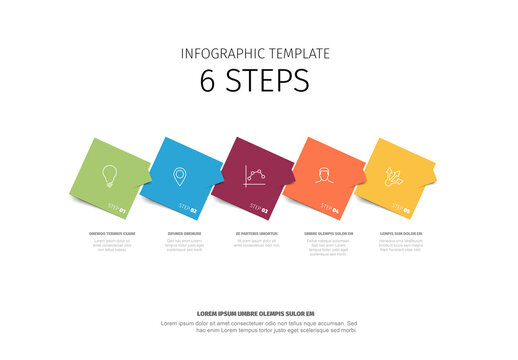 Colorful 5-Step Infographic Template made from color squares