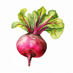 beetroot, watercolor illustration isolated on white background. Food clipart