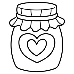 cute kawaii Honey jar outline cartoon doodle illustration